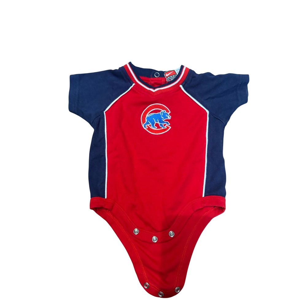 Nike Team Chicago Cubs MLB Baby Bodysuit Red Navy Blue 3/6M Short Sleeve